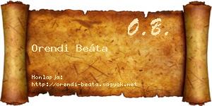 Orendi Beáta névjegykártya