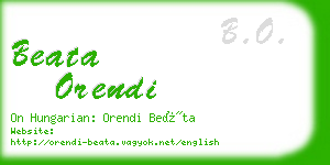 beata orendi business card